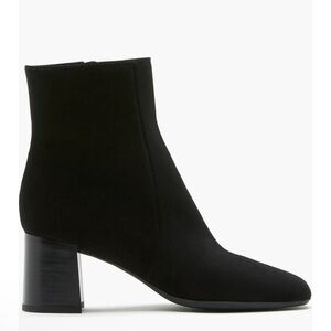 La Canadienne Kathy City Dry Waterproof Suede Booties Black Block Heel Size 8